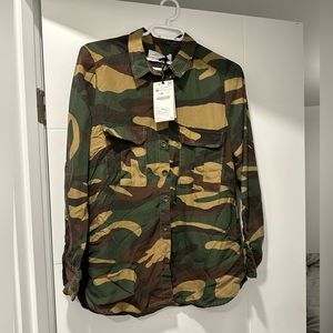 New Zara camouflage button up shirt.